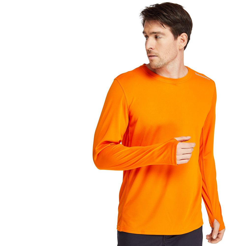 Timberland Μπλουζάκια Ανδρικα Πορτοκαλι - Pro® Wicking Good Long Sleeve - Greece 4216075-JO